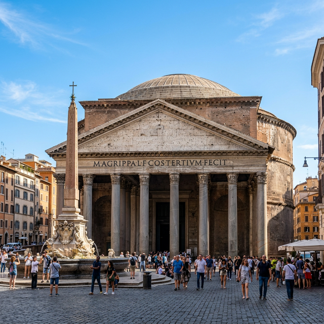 The Pantheon in Rome, a historic unreinforced concrete dome